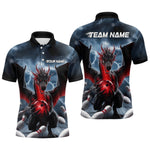 Blisscorners Custom Red Dragon Bowling Men Polo Shirts, Dragon Bowling Team Tournament Outfit