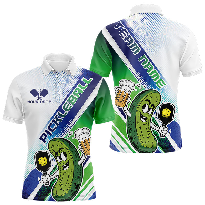 Blisscorners Custom Funny Pickles Play Pickleball Polo Shirts For Men, Humorous Pickleball Team Shirt LM1307