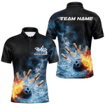 Blisscorners Custom Water And Fire Bowling Team Polo Shirts Men, Thunder Lightning Bowling Uniform MT1007