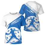 Blisscorners Custom White And Blue Pickleball Jersey, Pickleballer Pickleball Player Polo Shirt For Men LM2206