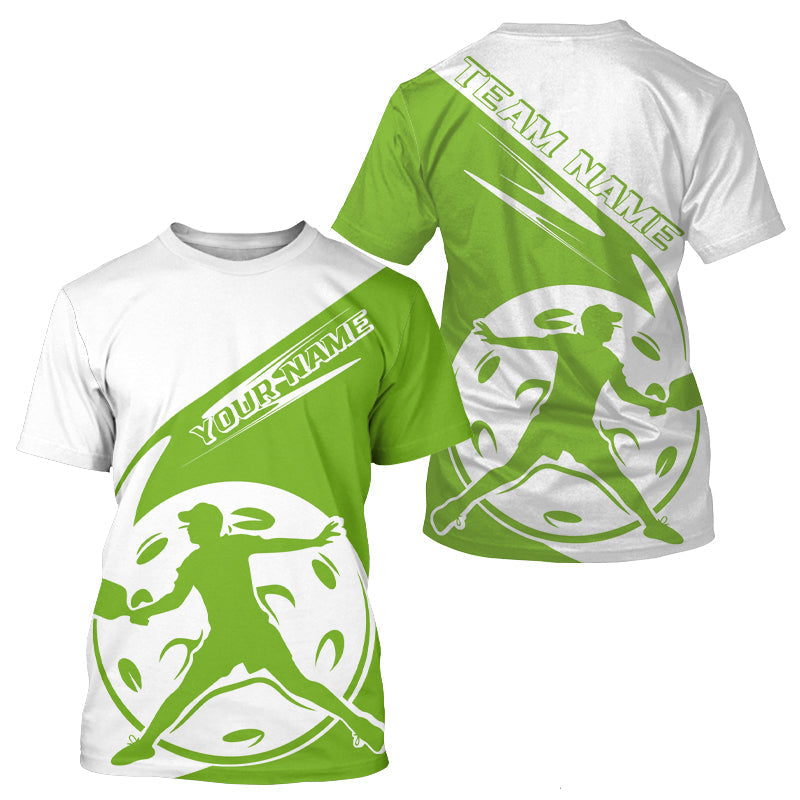 Blisscorners Custom White And Green Pickleball Jersey, Pickleballer Pickleball Player Polo Men Shirt LM2206