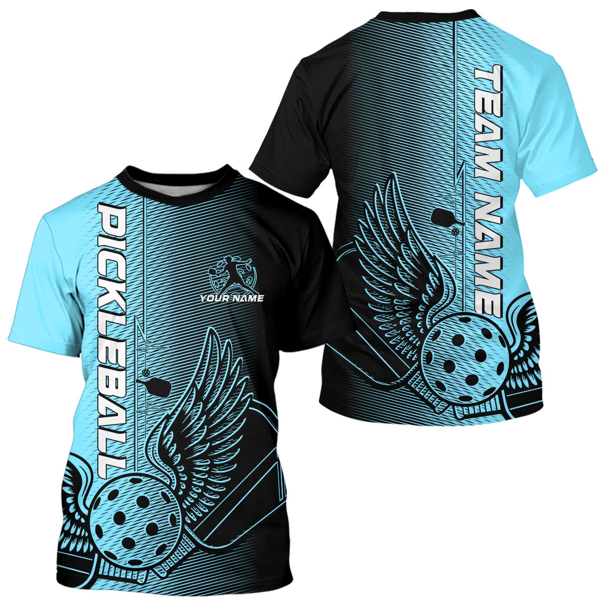 Blisscorners Custom Blue Pickleball Wings Jerseys Outdoor Pickleball Polo Team Shirts For Men LM2206