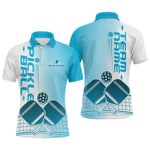 Blisscorners Custom Blue Pickleball Team Polo Shirts For Men, Pickleball League Shirt LM2206