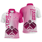 Blisscorners Custom Pink Pickleball Team Polo Shirts For Men, Pickleball League Shirt LM2206