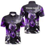 BlisscornersCustom Purple Thunder Lightning Dragon Bowling Polo Shirts For Men, Team Uniform