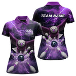 Blisscorners Custom Purple Thunder Lightning Eagle Bowling Polo Shirts For Men, Eagle Bowling Jerseys MT2306