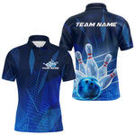 Blisscorners Custom Black And Blue Bowling Jerseys, Men Bowling Polo Shirt Team Uniform LM3006