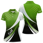 Blisscorners Mens golf polo shirts custom name green and white golf shirt, tournament golf tops for mens LM1307
