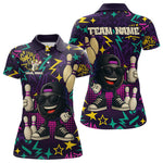 Blisscorners Funny Bowling shirts for Men custom purple graffiti pattern bowling team jerseys, gift for bowlers LM1307
