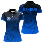 Blisscorners Black and Blue gradient Lightning thunder storm Bowling shirts for Men Custom Bowling Team Jerseys MT2306