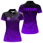 Blisscorners Black and Purple gradient Lightning thunder storm Bowling shirts for Men Custom Bowling Team Jerseys MT2306