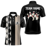Blisscorners Retro Black argyle pattern Bowling shirts For Men custom bowling team jerseys Bowler Outfits MT707
