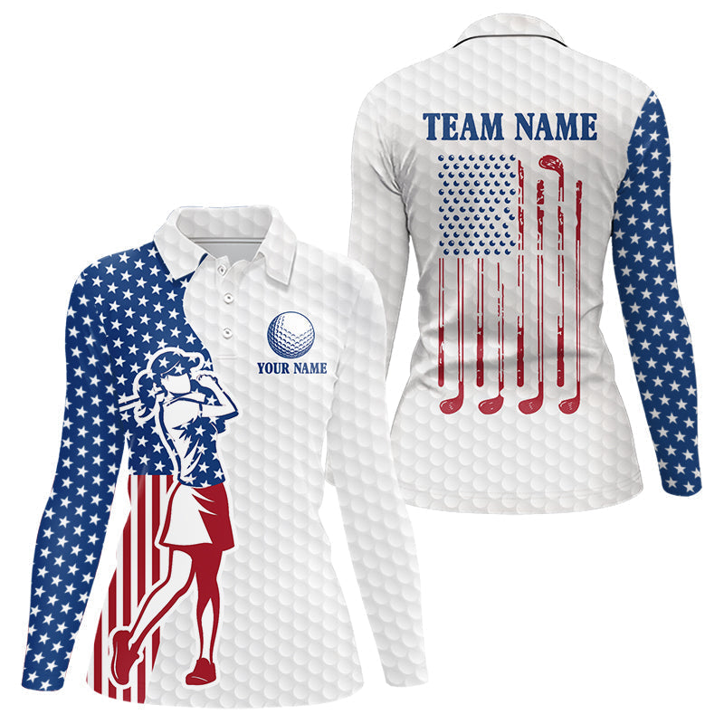 Blisscorners Red, White and Blue American Flag Golf polo shirts For Men Custom patriotic mens golf top