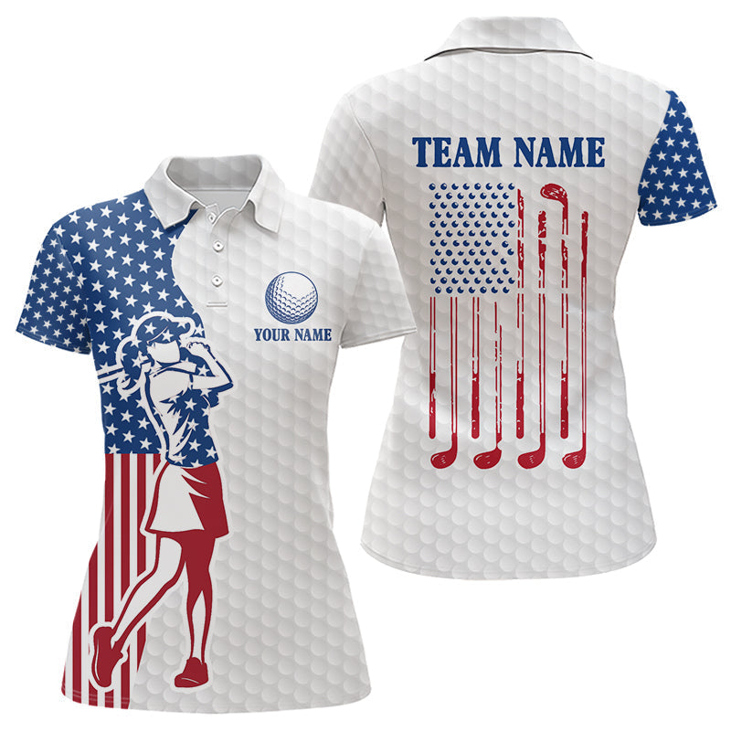 Blisscorners Red, White and Blue American Flag Golf polo shirts For Men Custom patriotic mens golf top