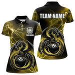 Blisscorners Personalized Black And Yellow Thunder Lightning Dragon Bowling Shirts For Men, Bowling Team Uniform LM2007