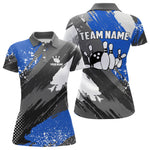 Blisscorners Blue Grunge pattern Bowling Team Shirt For Men Custom Bowling jersey Uniform Bowler Outfits