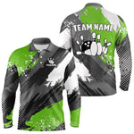 Blisscorners Green Grunge pattern Bowling Team Shirt For Men Custom Bowling jersey Uniform Bowler Outfits
