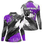Blisscorners Purple Grunge pattern Bowling Team Shirt For Men Custom Bowling jersey Uniform Bowler Outfits