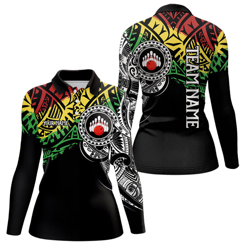 Blisscorners Personalized Tribal pattern Mens Bowling Shirts Custom Bowling outfit for men Team bowling jersey