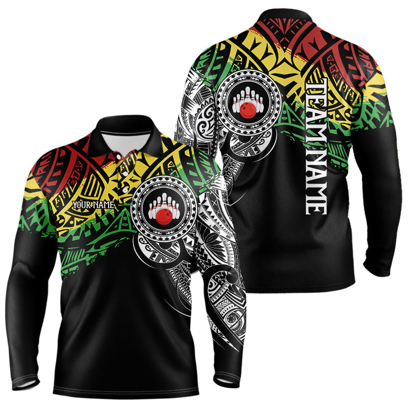 Blisscorners Personalized Tribal pattern Mens Bowling Shirts Custom Bowling outfit for men Team bowling jersey