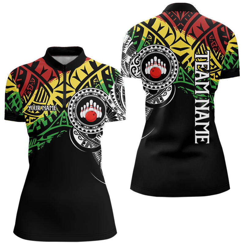 Blisscorners Personalized Tribal pattern Mens Bowling Shirts Custom Bowling outfit for men Team bowling jersey