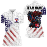 Blisscorners Retro American Flag white camo Eagle Bowling Shirt for Men Custom Patriotic Bowling Team Jersey