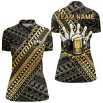 Blisscorners Yellow and Black tribal pattern Bowling and Beer shirts for men custom Team Bowling jerseys outfit MT2904