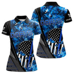 Blisscorners Black And White American Flag Skull Darts Blue Camo Darts Shirts For Men Custom Team Darts JerseyÂ 