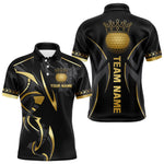 Blisscorners Black and Gold crown Men golf polo shirts Custom Golf Team jerseys, cool golf gifts LM2206