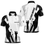 Blisscorners Mens golf polo shirts custom white and black golf tops for men, best golf gifts LM1506