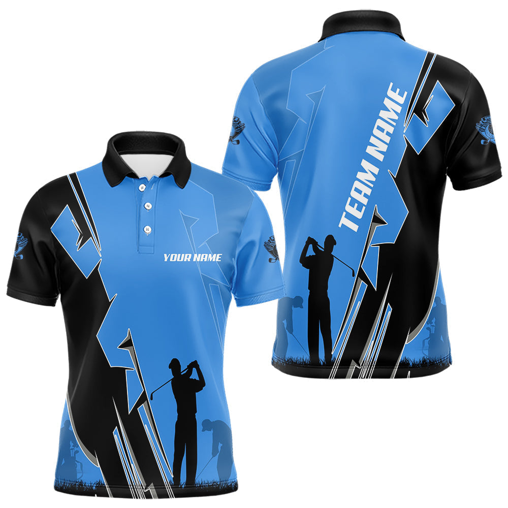 Blisscorners Mens golf polo shirts custom blue and black golf tops for men, best golf gifts LM1506