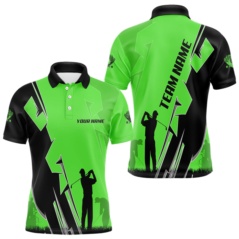 Blisscorners Mens golf polo shirts custom green and black golf tops for men, best golf gifts LM1506