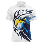 Blisscorners Mens golf polo shirts custom blue Eagle golf ball white golf tops, team golf attire for mens LM1506