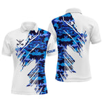 Blisscorners Personalized Mens golf polo shirts custom white and blue camo mens golf apparel, golfing gifts LM1506