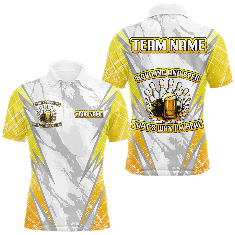 Blisscorners Bowling and beer That's why I'm here Funny Mens Bowling Shirts Custom Team Bowling Jerseys MT2306