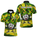 Blisscorners Green and Yellow camo funny golf ball Mens golf polo shirts custom team golf outfits for menLM3006