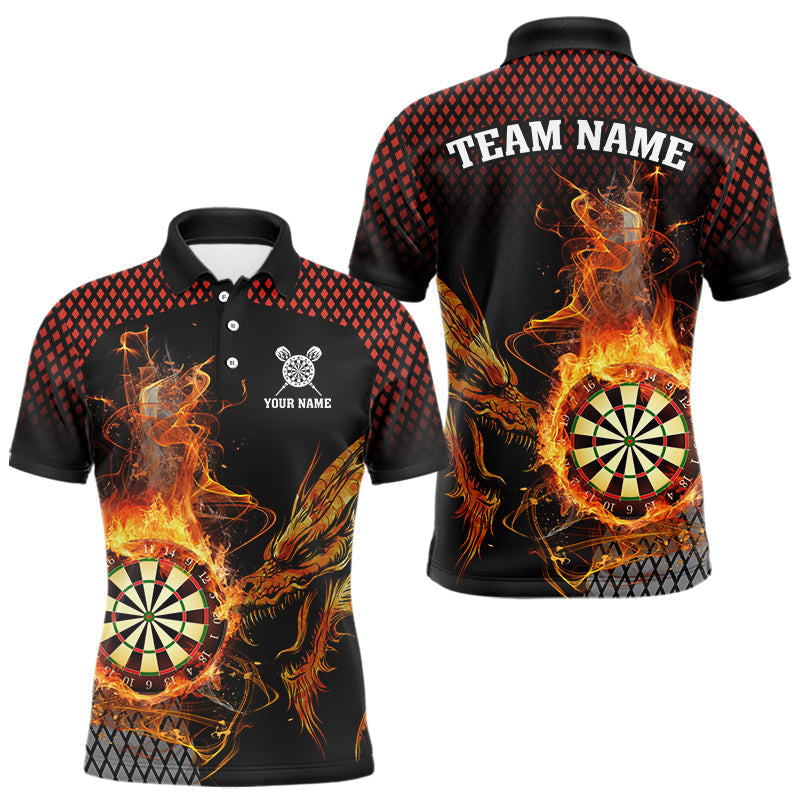 Maxxcorners Personalized Dartboard Flame Smoke Custom Dragon Darts Shirt For Men, Darts Team Jersey |Orange MT0307