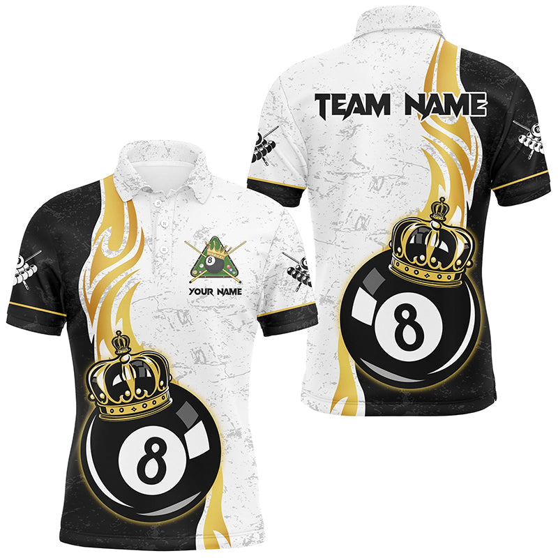 Blisscorners Personalized 8 Ball Pool Crown Billiard Shirts For Men Custom Pool Jerseys Billiard Team Shirts