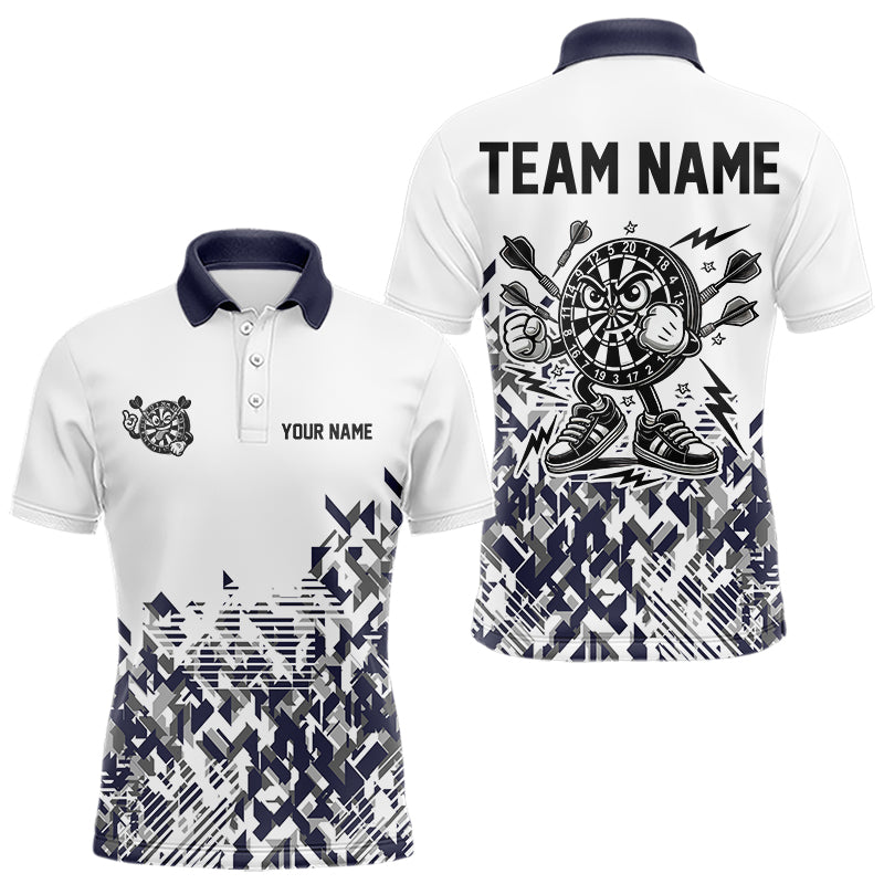 Blisscorners Personalized Funny Dartboard Darts Polo & Quarter Zip For Men Custom Funny Dart Shirt, Dart Jersey