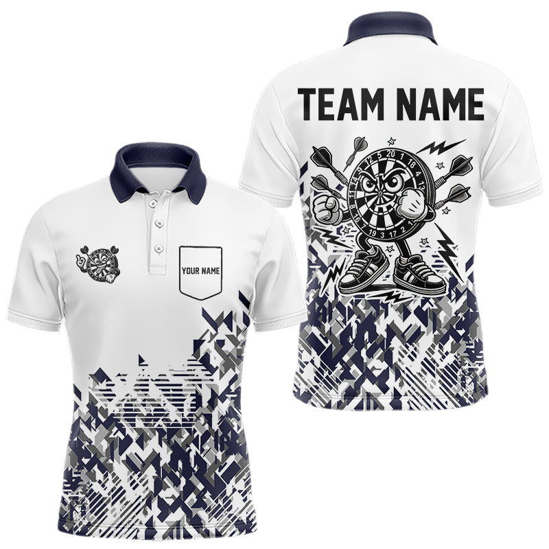 Blisscorners Personalized Funny Dartboard Darts Polo & Quarter Zip For Men Custom Funny Dart Shirt, Dart Jersey