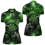 Blisscorners Personalized Green Grim Reaper Custom Thunder Lightning Men Dart Shirts, 3D Darts Team Jerseys