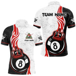 Blisscorners Personalized 8 Ball Pool Crown Billiard Shirt For Men Custom Pool Jersey Billiard Team Shirt |Red MT1706