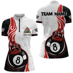 Blisscorners Personalized 8 Ball Pool Crown Billiard Shirt For Men Custom Pool Jersey Billiard Team Shirt |Red MT1706