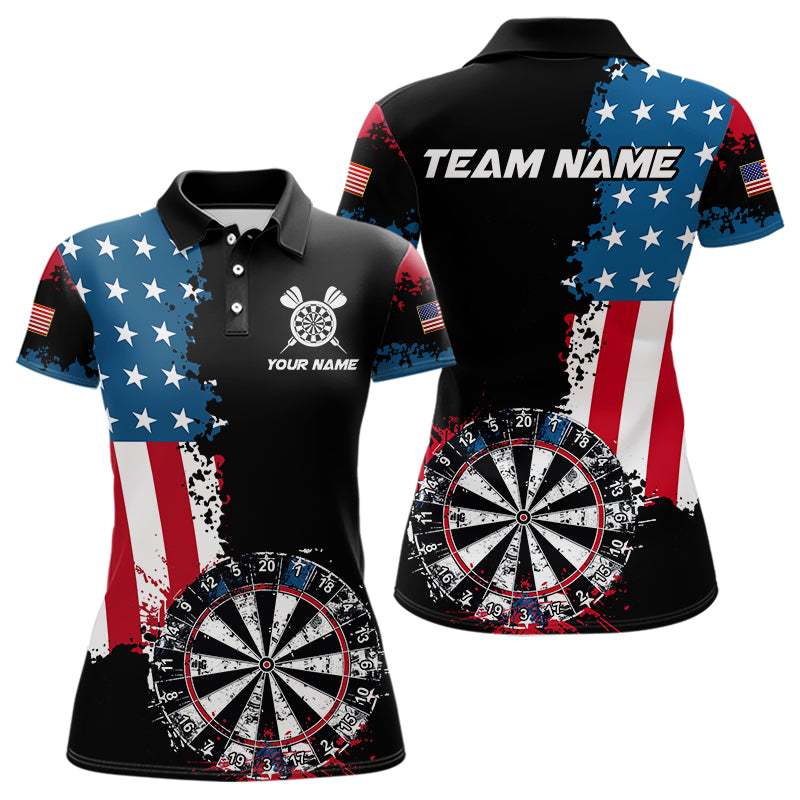 Blisscorners Personalized Grunge Dartboard American Flag Darts Shirts For Men, Patriotic Us Flag Dart Jerseys LM0803