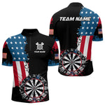 Blisscorners Personalized Grunge Dartboard American Flag Darts Shirts For Men, Patriotic Us Flag Dart Jerseys LM0803