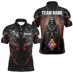 Blisscorners Personalized 9 Ball Tribal Billiard Shirts For Men Custom Grim Reaper 9 Ball Pool Team Jerseys LM2206
