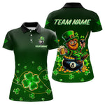 Blisscorners Personalized Funny Green Luckiest Shamrock Men Billiard Shirt Custom St Patrick Day Billiard Jersey