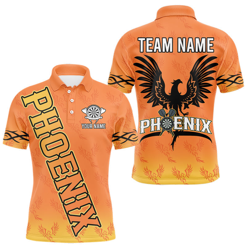 Blisscorners Personalized Yellow Phoenix Dartboard Men's Darts Shirt - Custom Name For Players LM2206