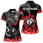 Blisscorners Personalized Red Flaming Dragon 8 Ball Billiard Shirts For Men Custom Team League Billiard JerseysLM2206