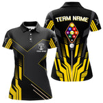 Blisscorners Personalized Yellow Black 9 Ball Pool Shirt For Men, Billiard League Team Jersey Polo & 1/4 Zip MT2306